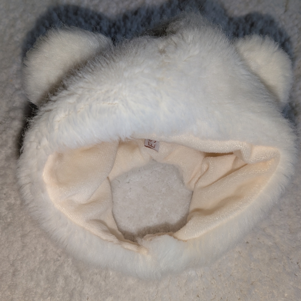 ❄️ Eskimo Kids Cozy Plush White Polar Bear Ear Kids Hat Infants Baby 0-24 Months